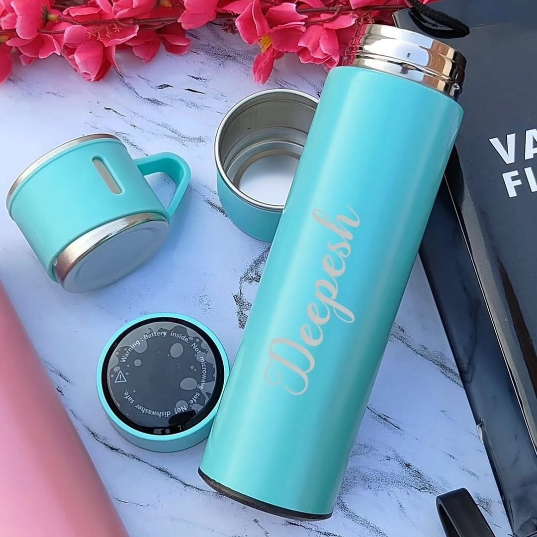Stainless Steel Vacuum Flask & Cups Combo