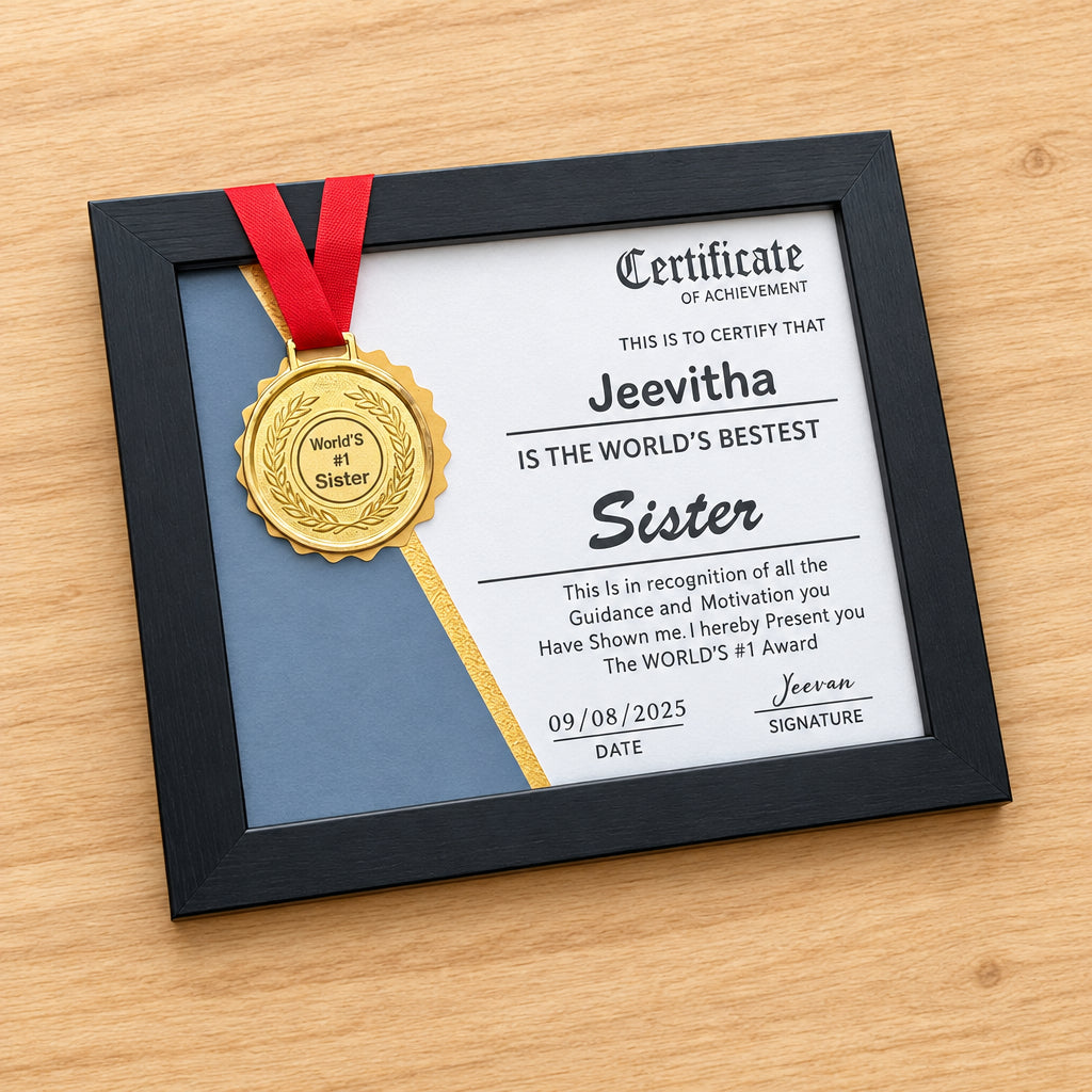 Personalized Siblings Certificate Frame