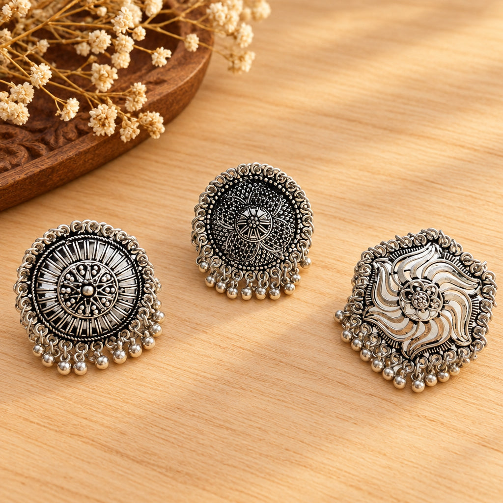 Gungroo Oxidised Rings | Festive Edition