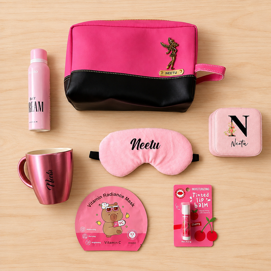 Personalized Pink Women's Pamper Pouch