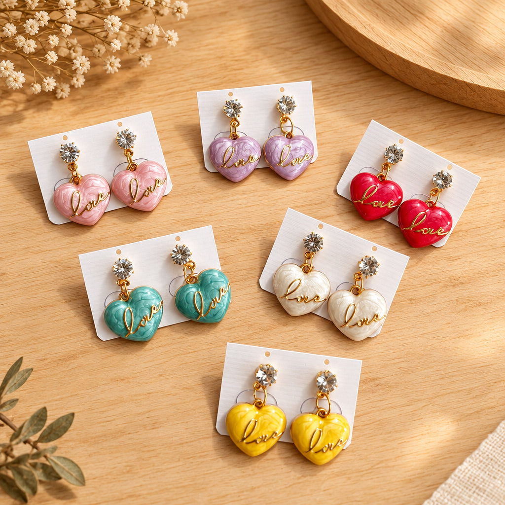 Heart Love Charm Earrings