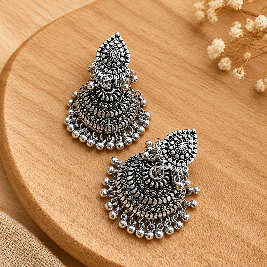 Statement Oxidised Jhumkas – Traditional Earrings for Women