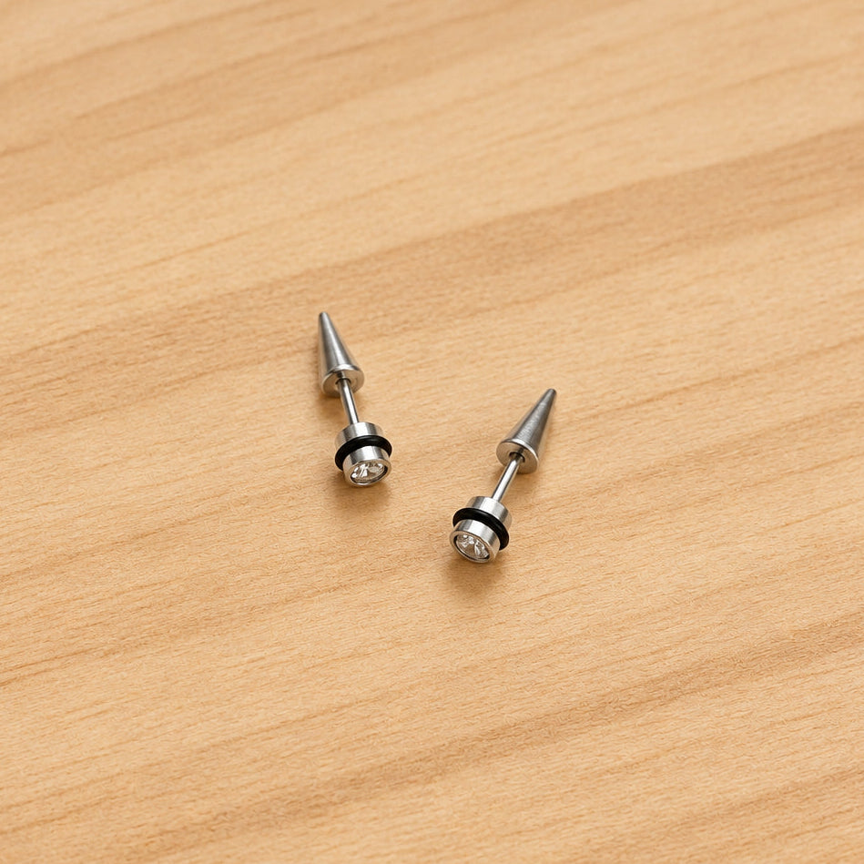Silver Diamond Stud Earring for Men (Single Piece)