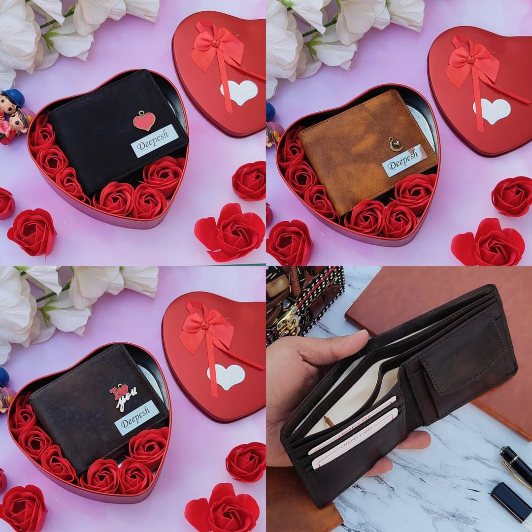 Wallet with Heart Tin Box & Scented Flowers