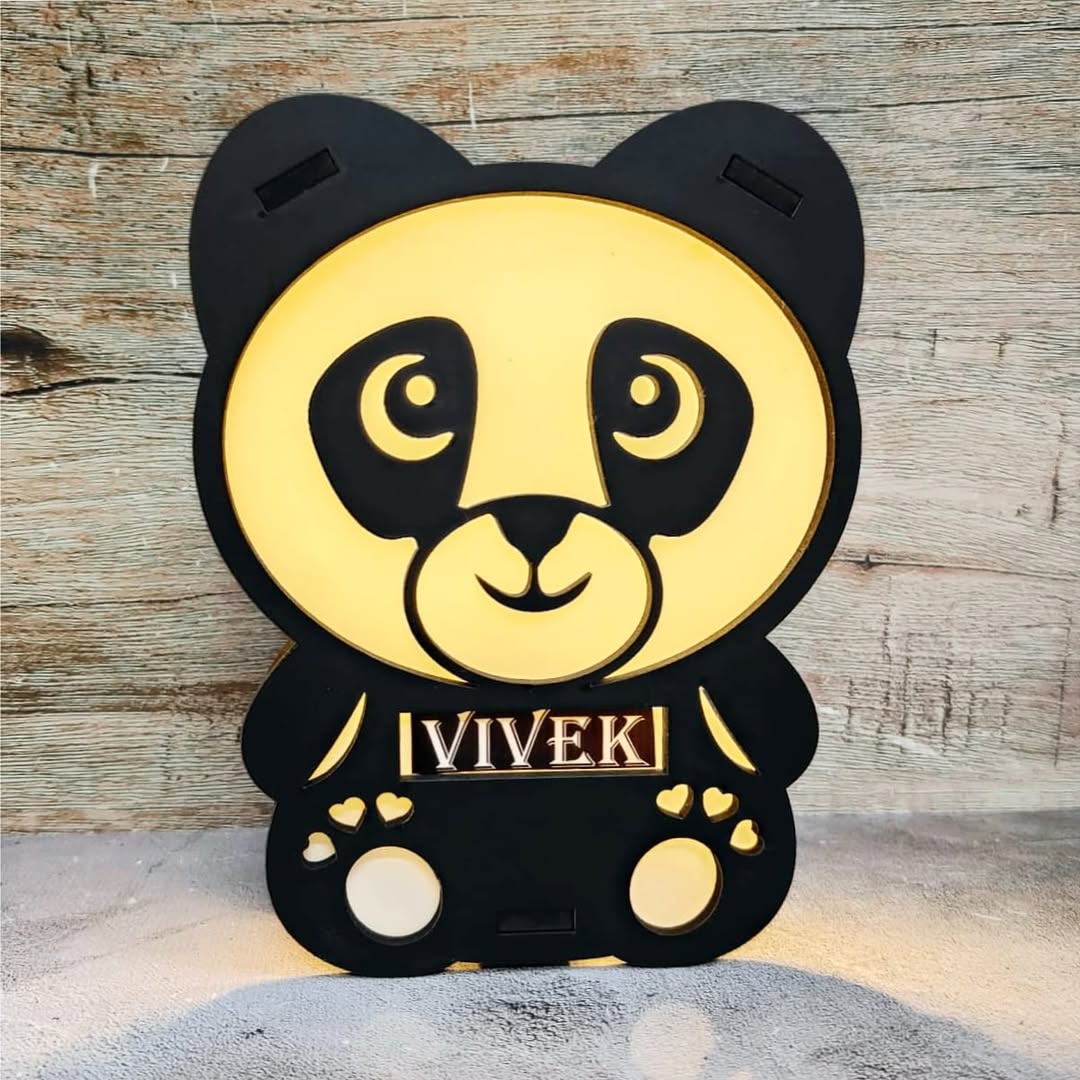 Customise Name Cute Panda Light