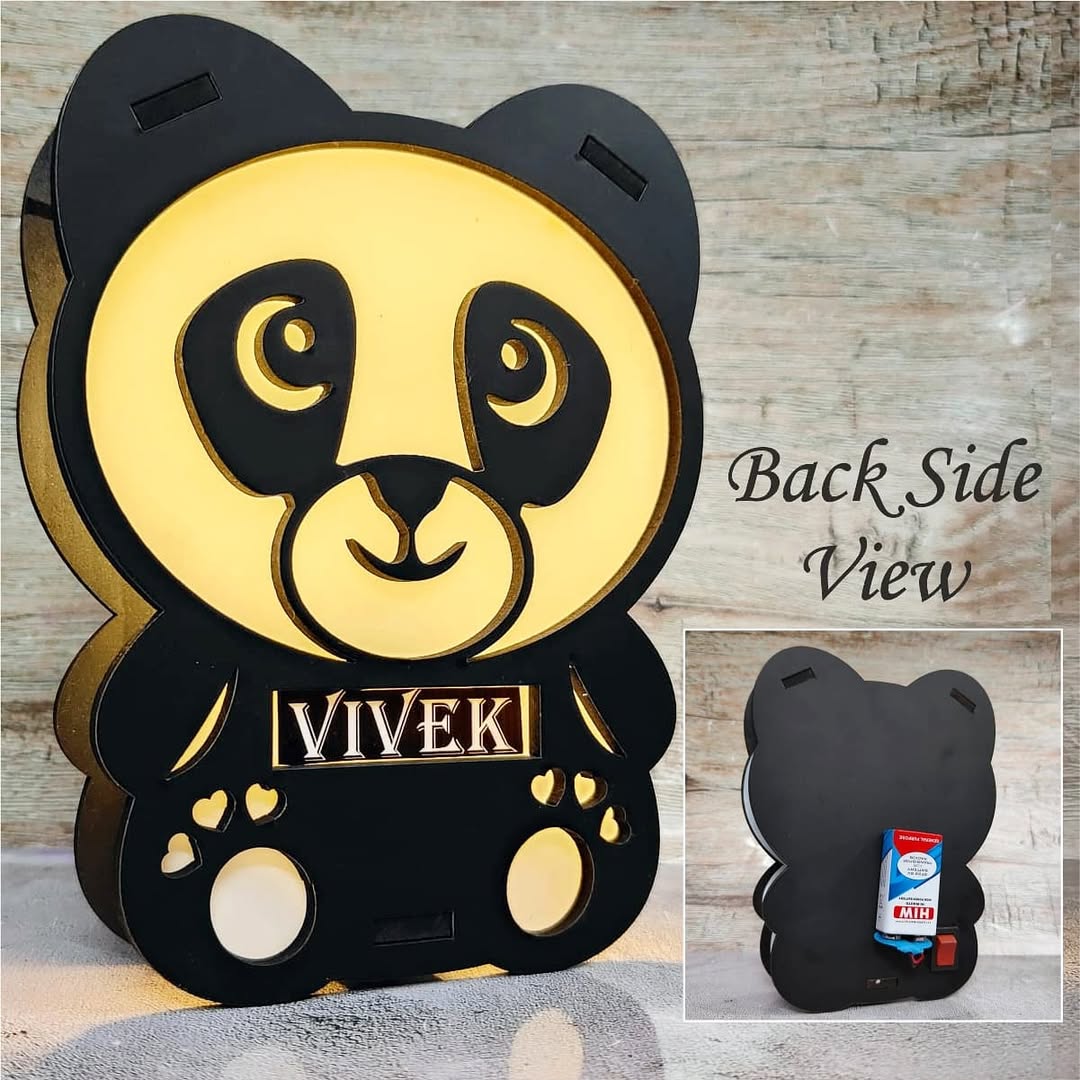 Customise Name Cute Panda Light