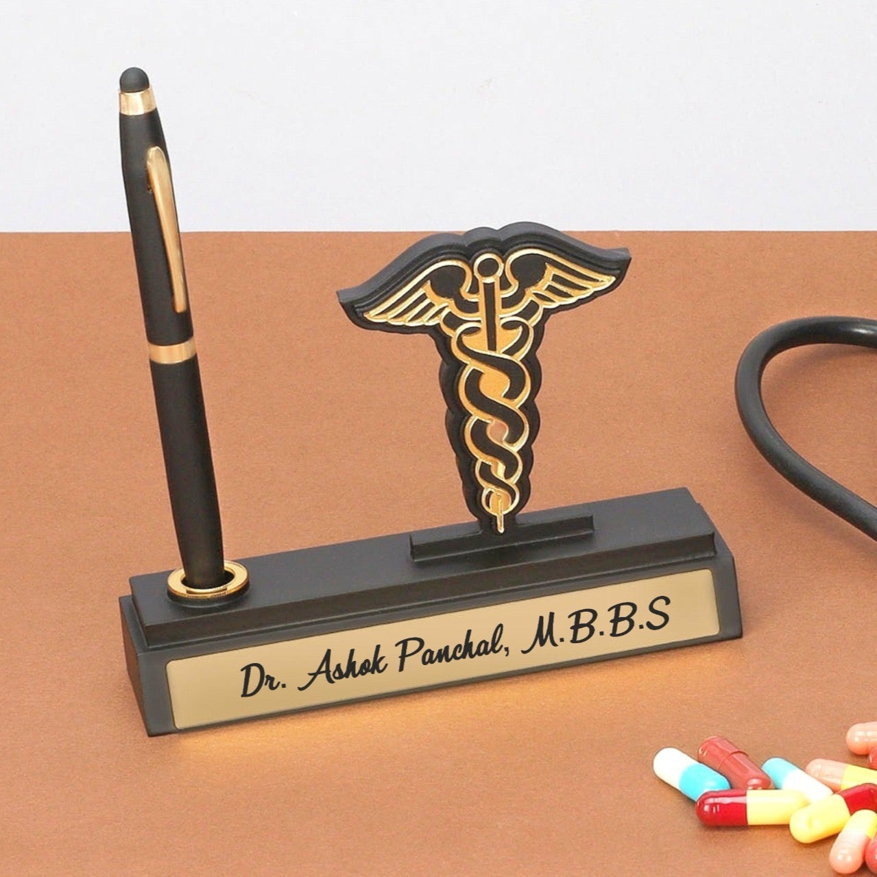 Personalized High-Quality Professional Pen + Stand Cum Table Top