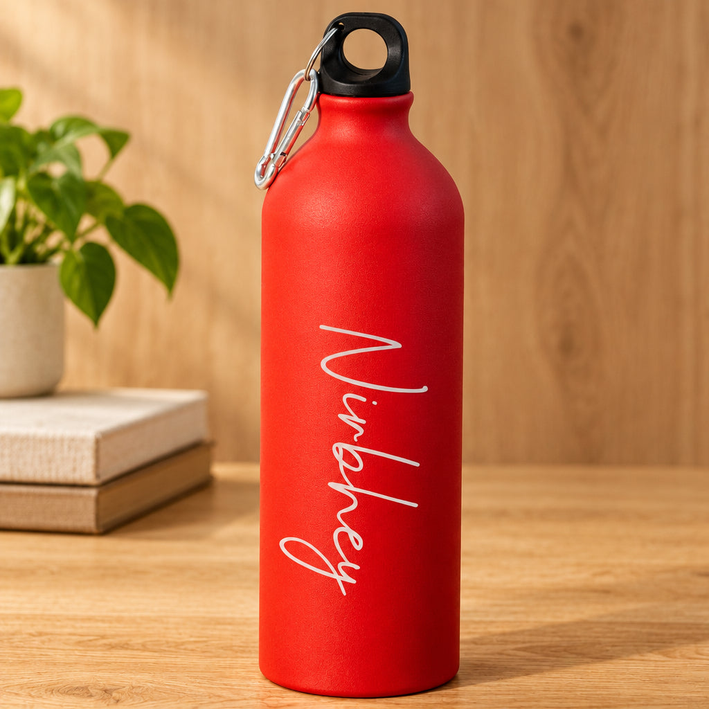 Personalized Red Matte Steel Sipper Bottle – 750ml