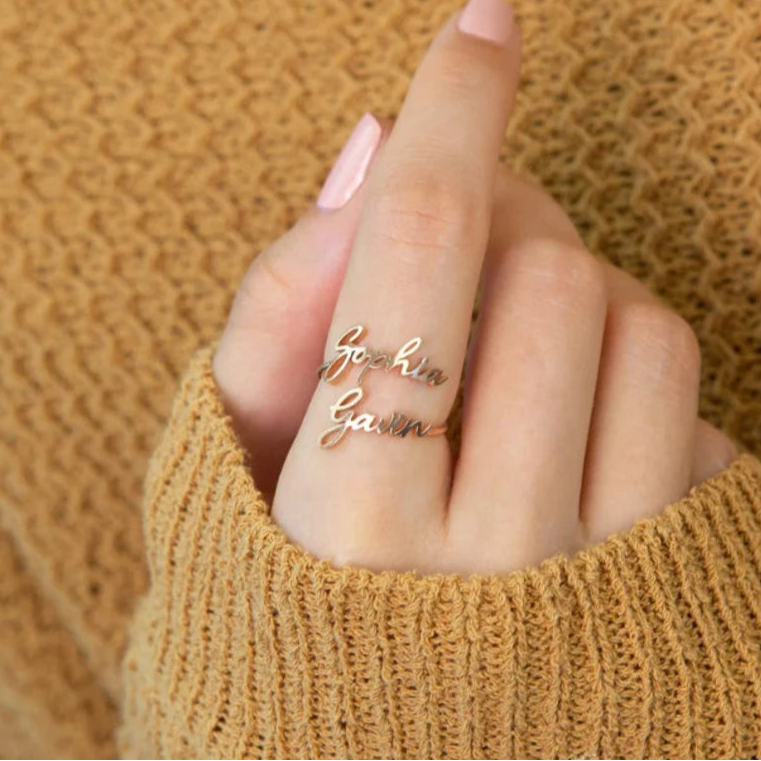 Personalized Adjustable Name Ring