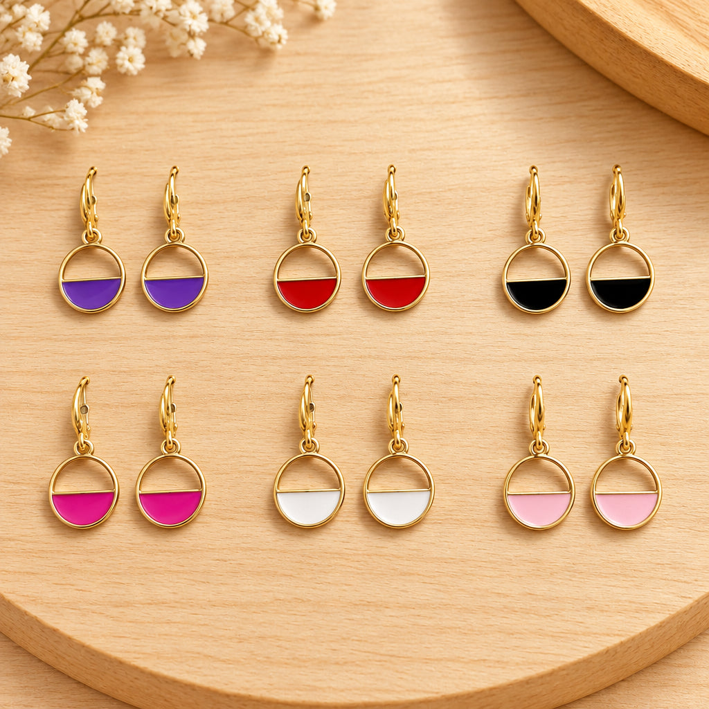 Cute Round Shape Earrings – Playful & Stylish Hook Design