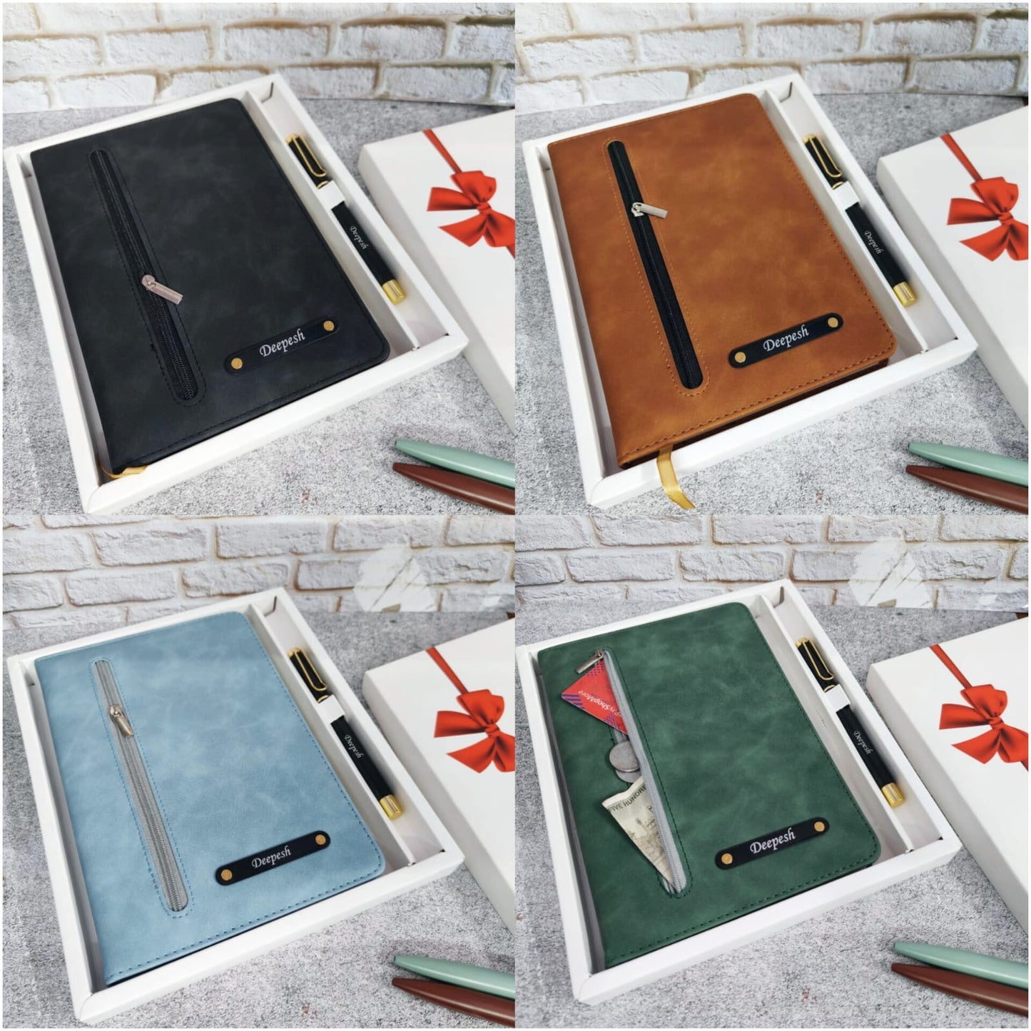 Personalized Premium Zip Diary + Pen Combo