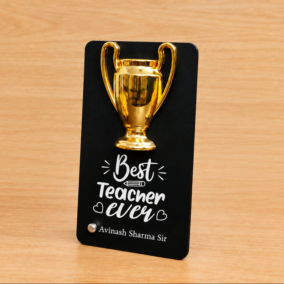 Customised Metal Trophy For Teacher