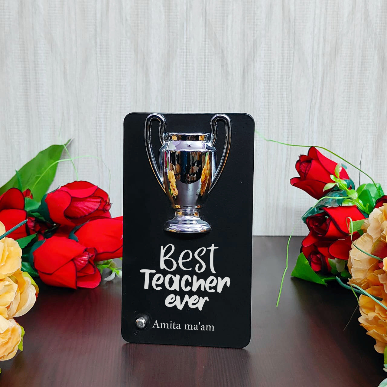 Customised Metal Trophy For Teacher