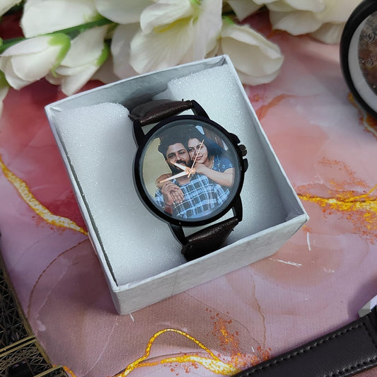 Personalized Leather Wrist Watch For Men
