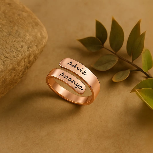 Personalized Unisex Name Couple Ring