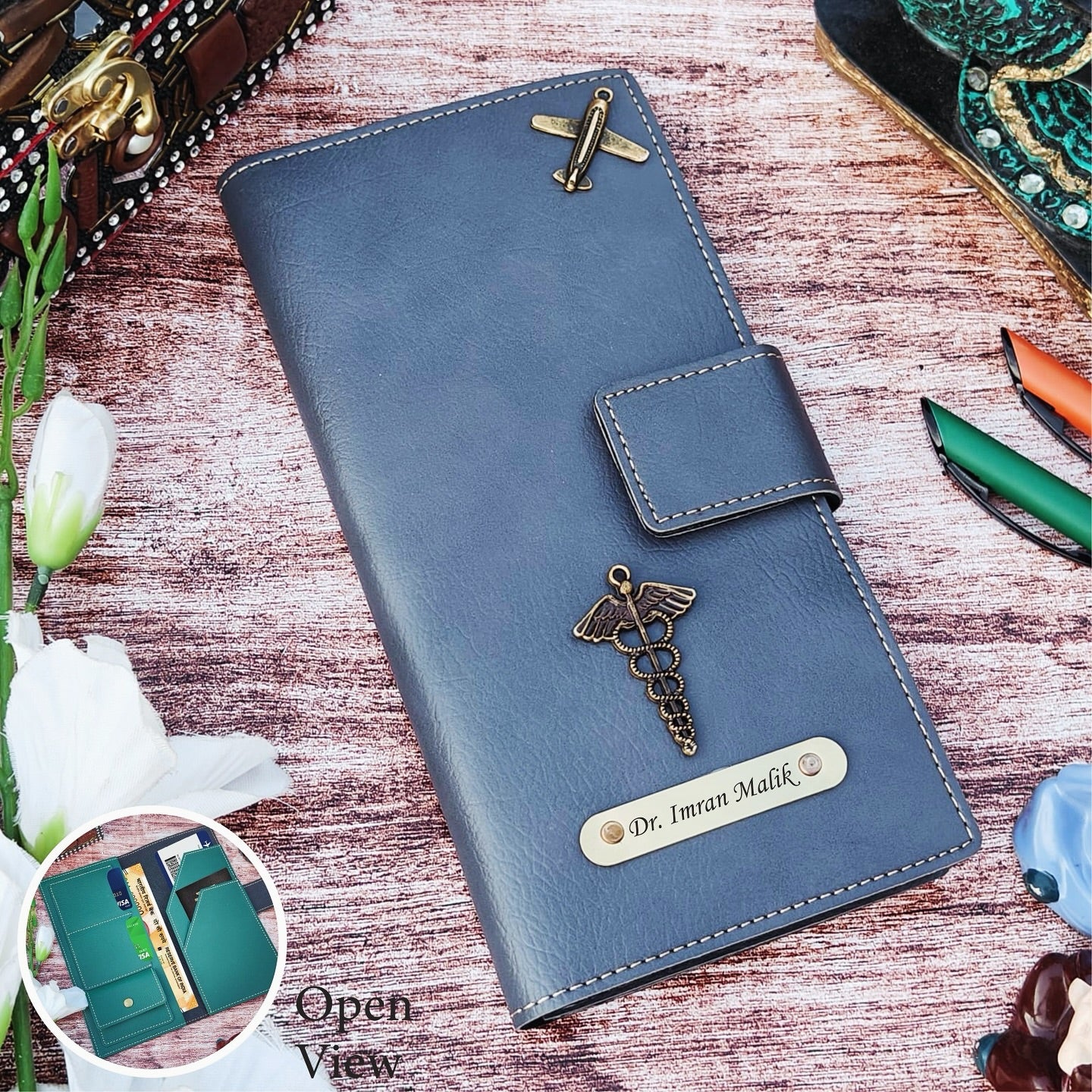 Personalized Premium Leather Unisex Travel Wallet