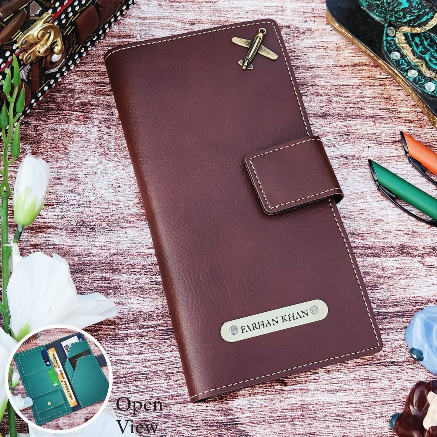 Personalized Premium Leather Unisex Travel Wallet