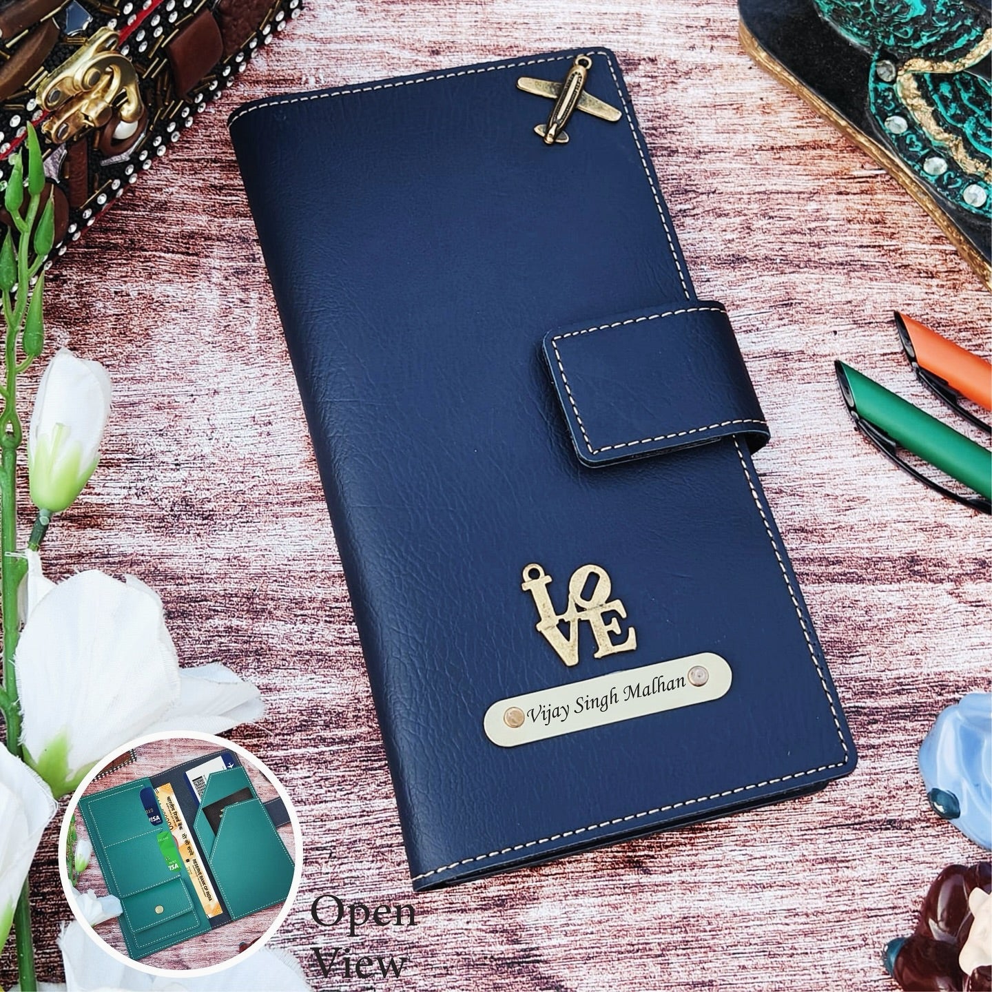 Personalized Premium Leather Unisex Travel Wallet