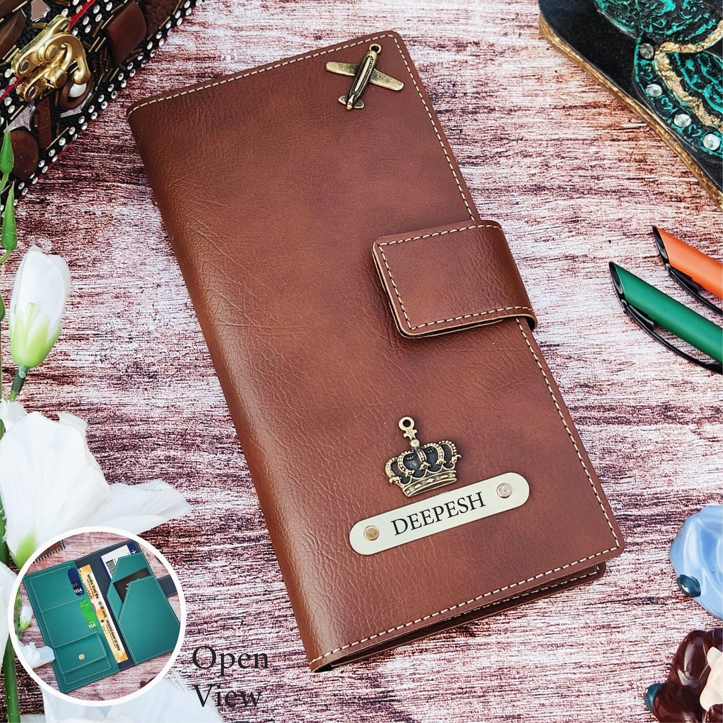 Personalized Premium Leather Unisex Travel Wallet