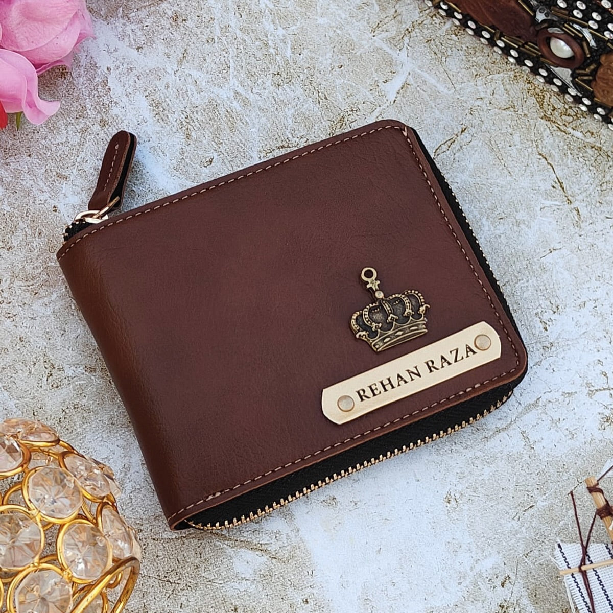 Personalized Premium Leather Unisex Zip Wallet
