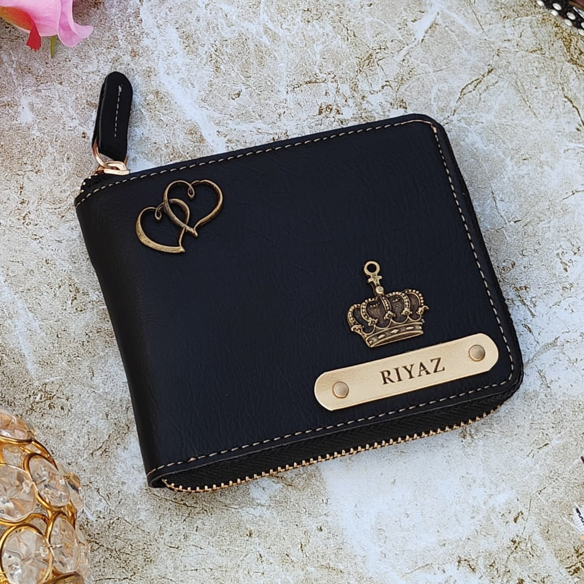 Personalized Premium Leather Unisex Zip Wallet
