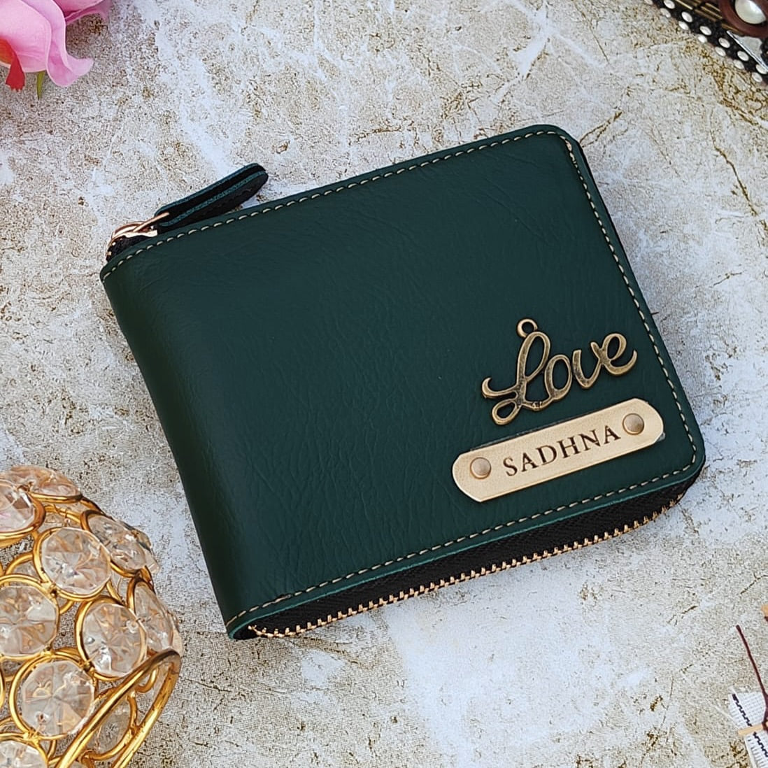 Personalized Premium Leather Unisex Zip Wallet