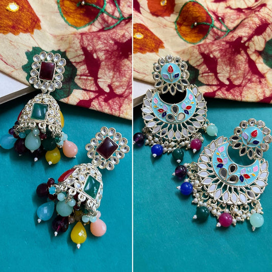Meenakari Jhumkas | Festive Edition