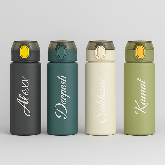 Personalized Premium Hot & Cold Vaccumed Bottle With Straw (Random Color)
