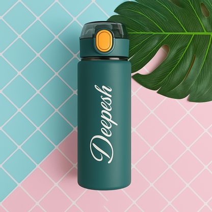 Personalized Premium Hot & Cold Vaccumed Bottle With Straw (Random Color)