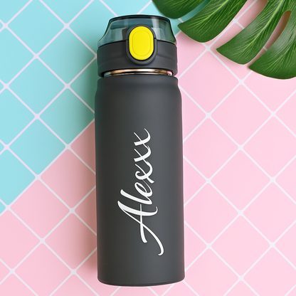 Personalized Premium Hot & Cold Vaccumed Bottle With Straw (Random Color)