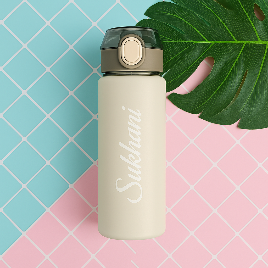 Personalized Premium Hot & Cold Vaccumed Bottle With Straw (Random Color)