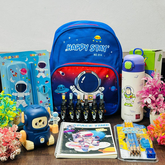 Space Theme Budget Hamper | Picnic Bag with Bottle & Stationery Set