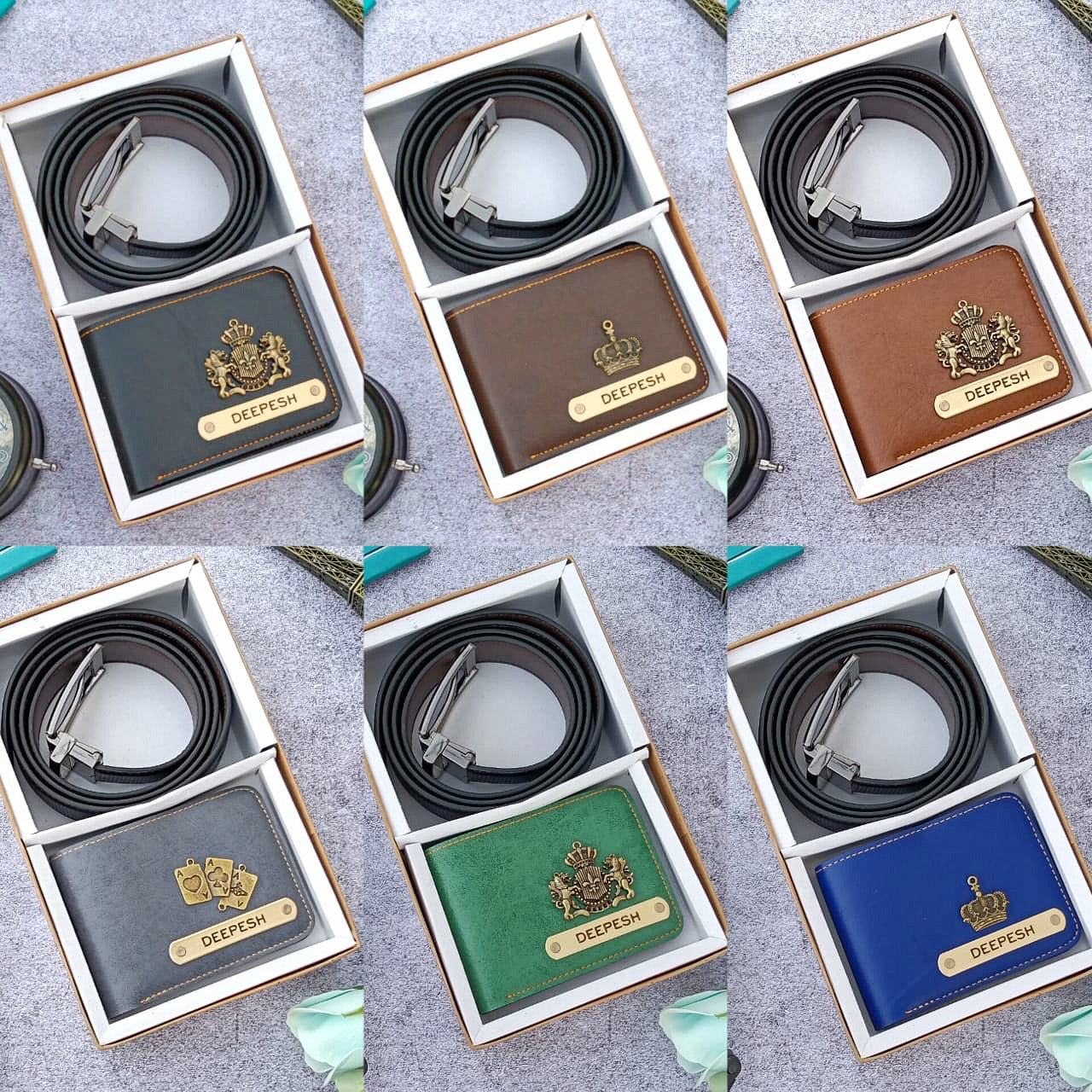 Personalized Premium Leather Wallet + Belt Useful Combo for Him