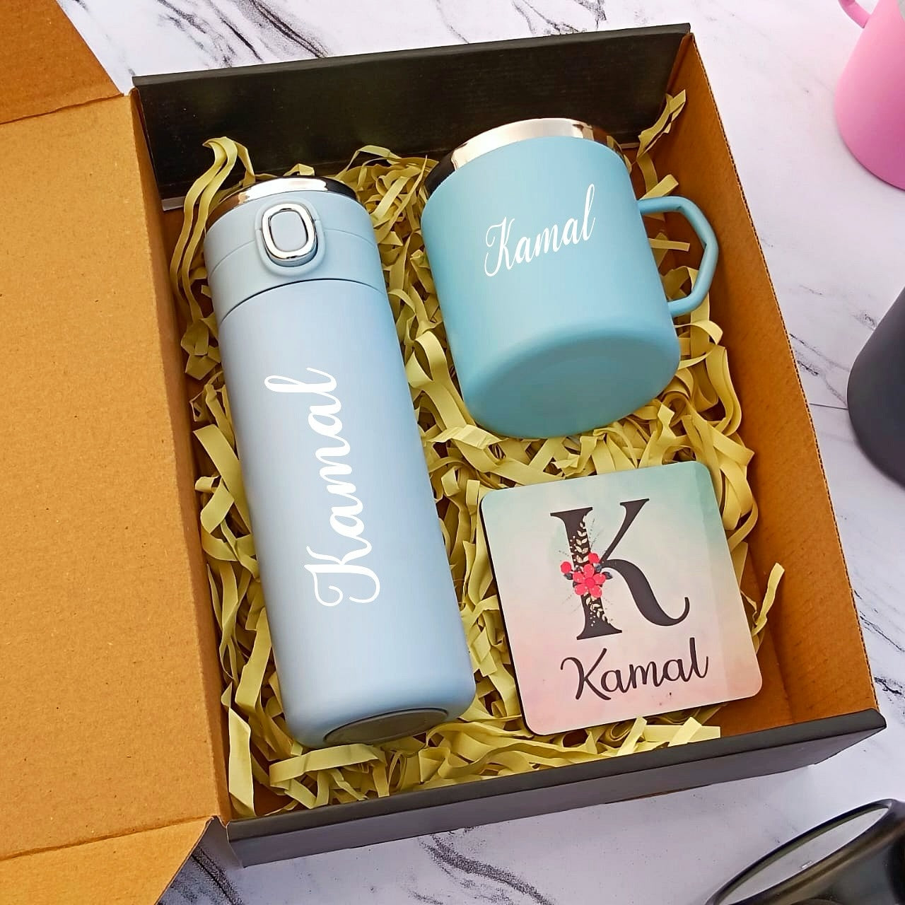 Personalized Flask, Cup & Magnet Combo Set