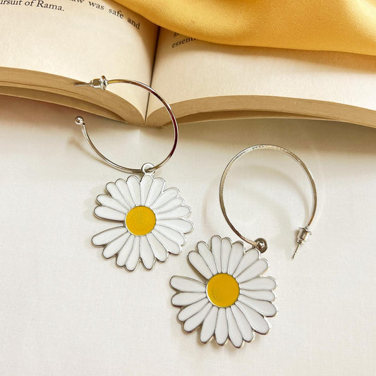 Elegant Flower Hoop Earrings