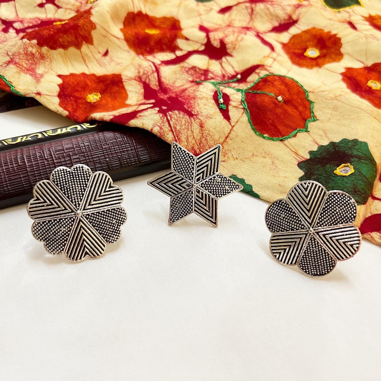 Silver Adjustable Oxidised Rings