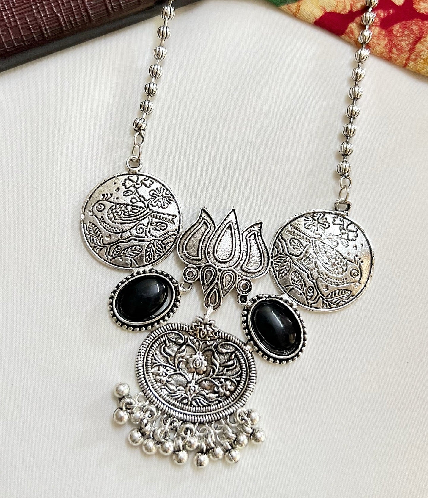 Traditional Long Oxidised Necklace for Women