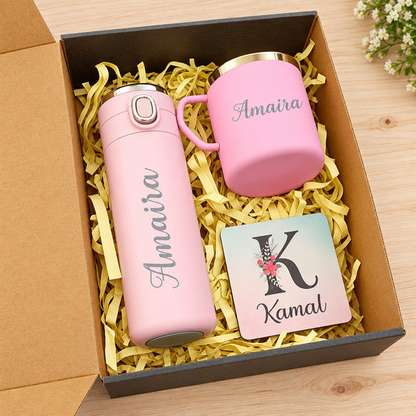 Personalized Flask, Cup & Magnet Combo Set