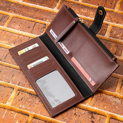 Personalized Premium Quality Leather Fold Button Lock Women's Wallet