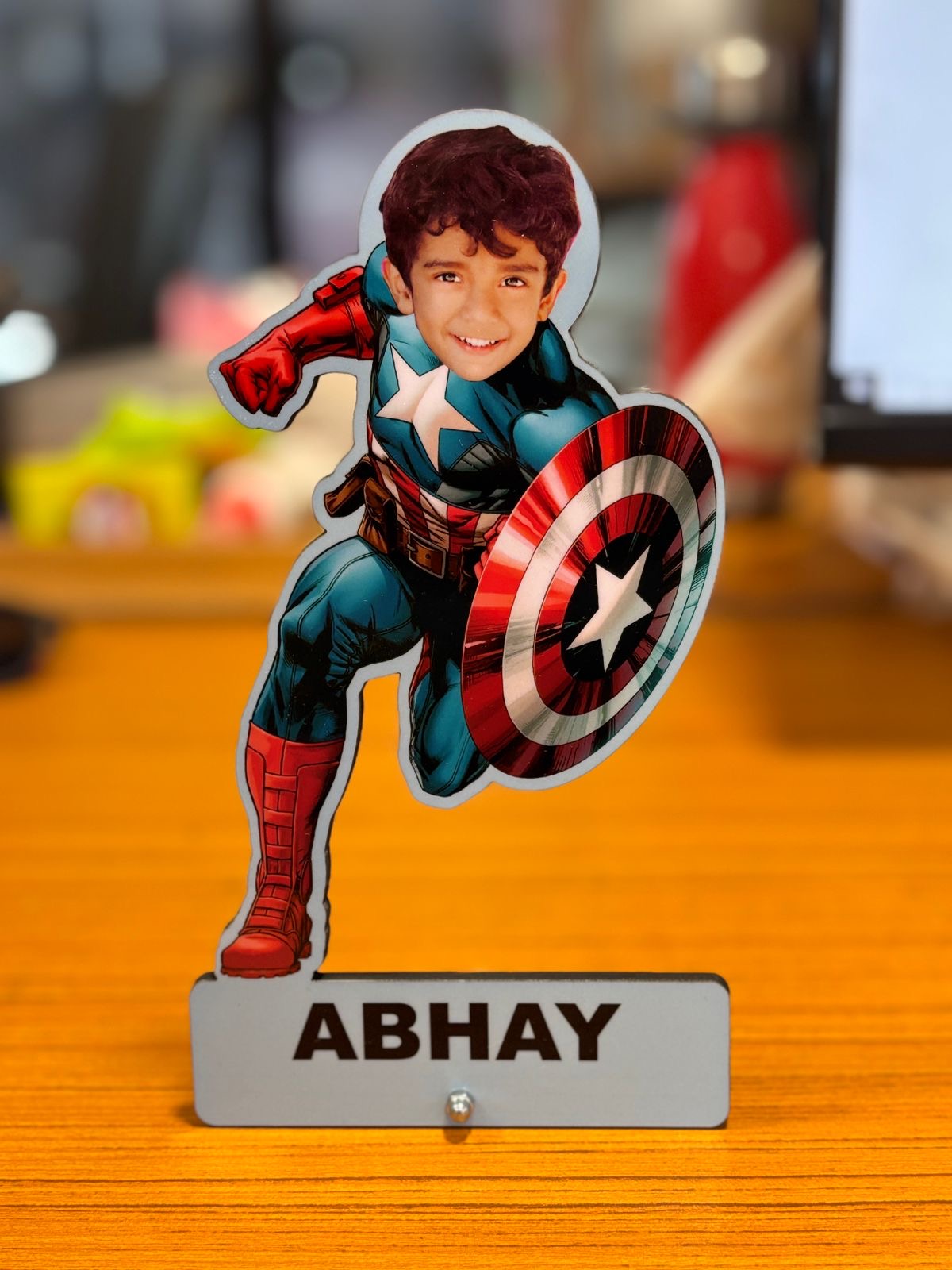 Personalised Photo Caricature Stand For Kids