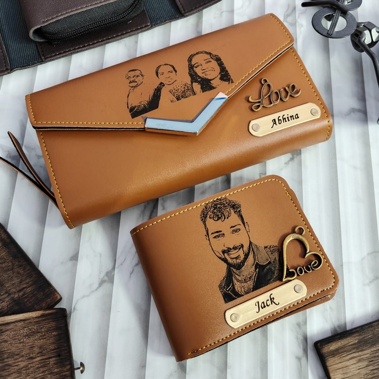 Men’s Sketch Wallet & Women's 3 Fold Sketch Wallet Combo