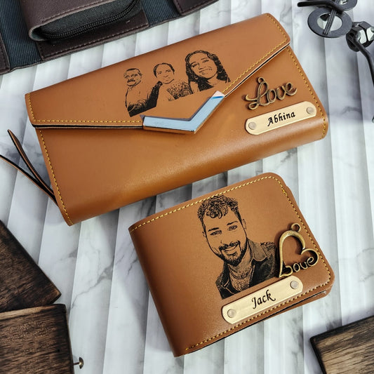 Men’s Sketch Wallet & Women's 3 Fold Sketch Wallet Combo