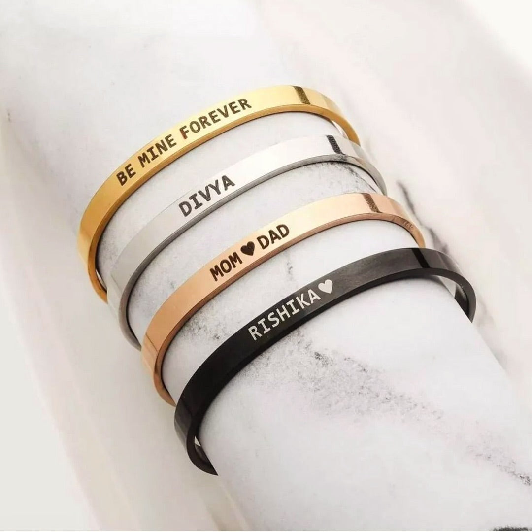 Personalized Stainless Steel Unisex Adjustable Kada