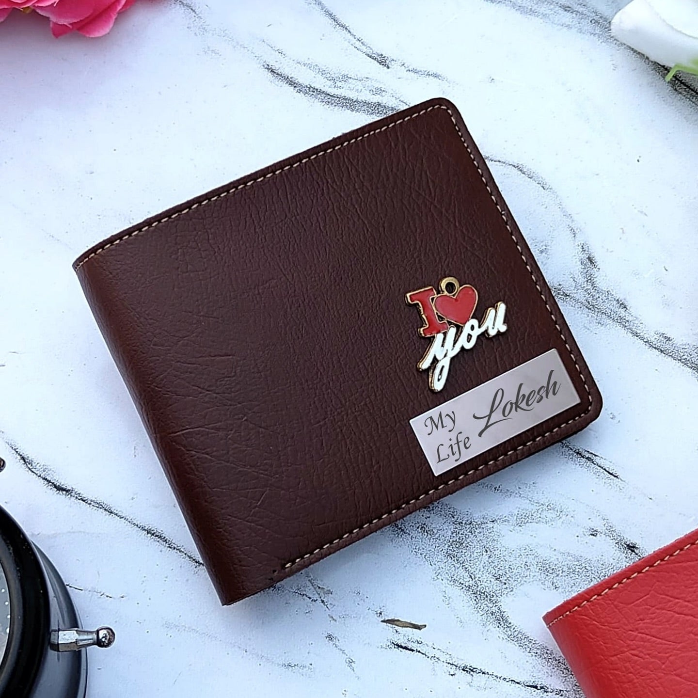 Personalized Premium Leather Wallet With Steel Strip For Men