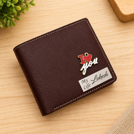 Personalized Premium Leather Wallet With Steel Strip For Men