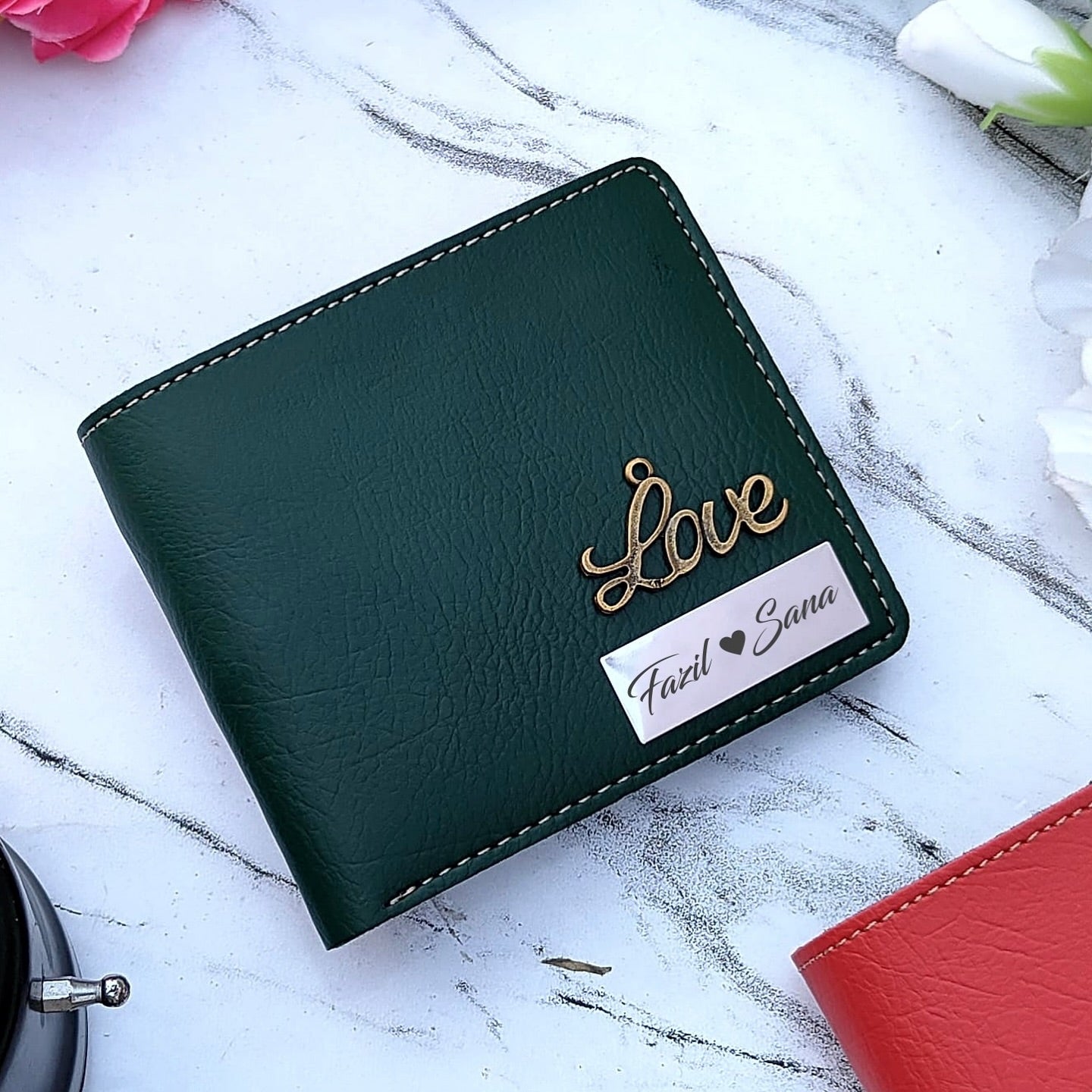 Personalized Premium Leather Wallet With Steel Strip For Men