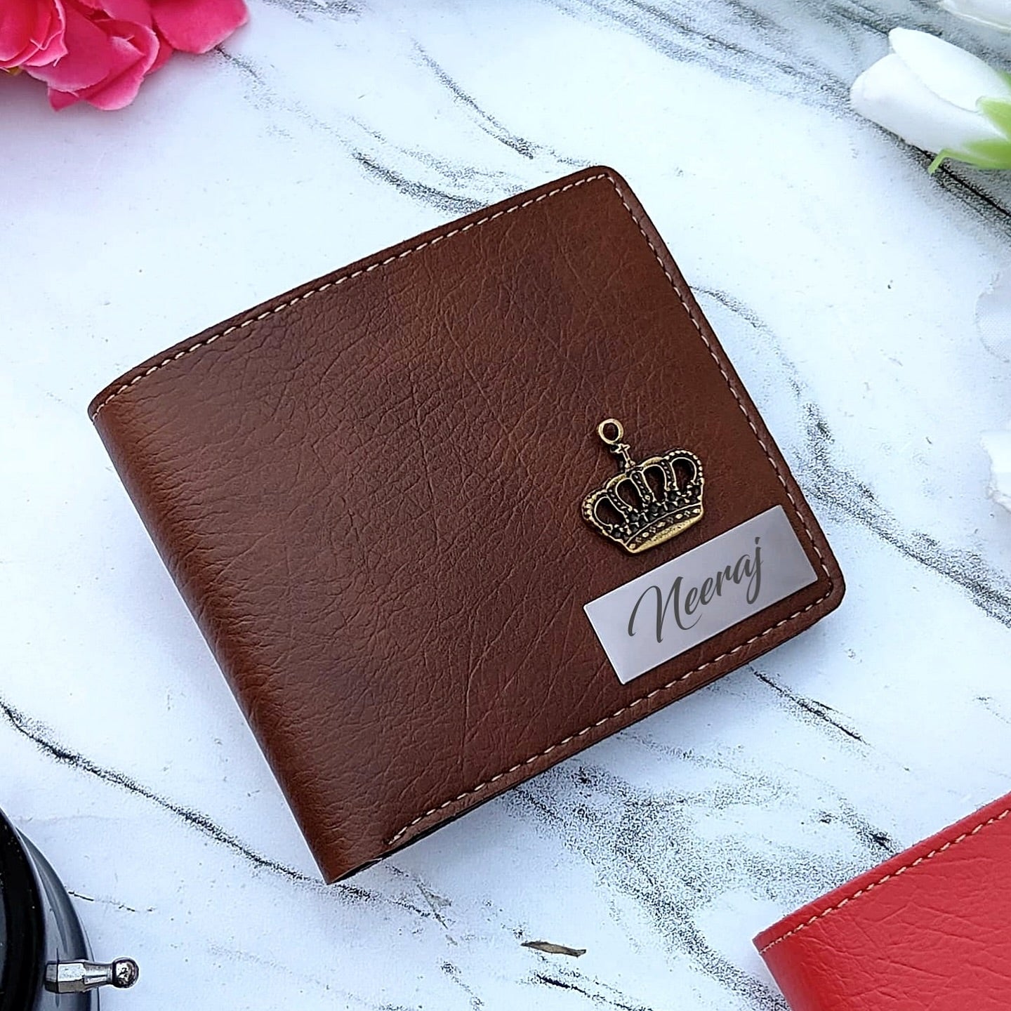 Personalized Premium Leather Wallet With Steel Strip For Men