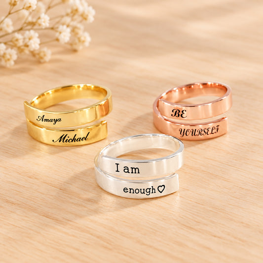 Personalized Unisex Name Couple Ring