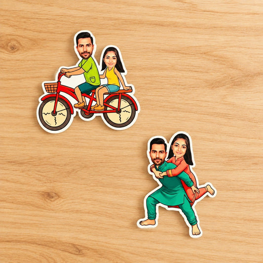 Personalised Caricature Magnets - Siblings Special