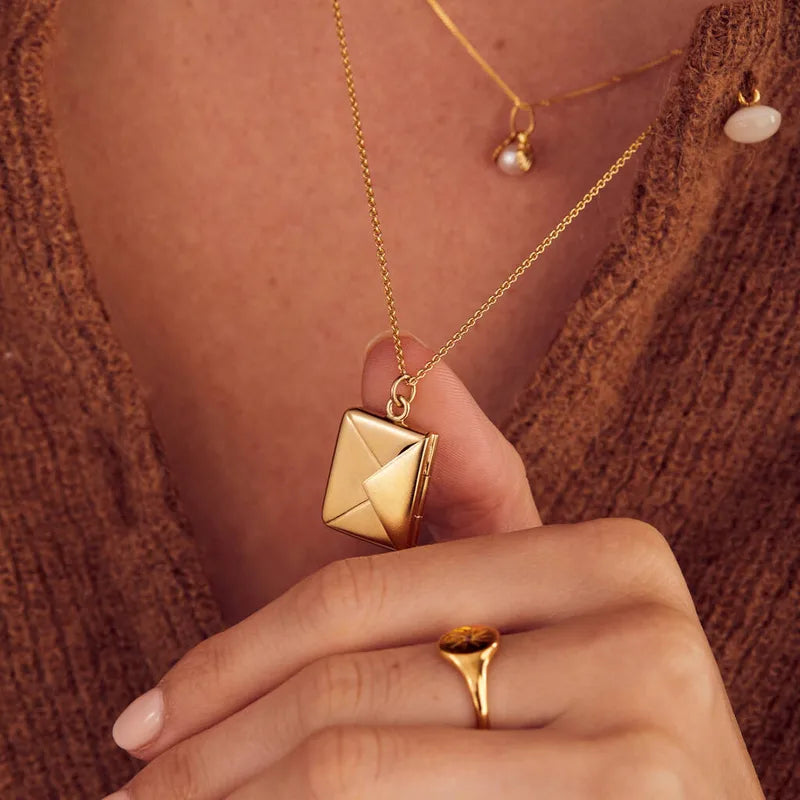 Personalized Envelope Pendant Necklace